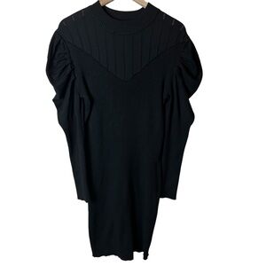 Almost Famous Elegant Black Ribbed Dress